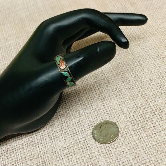 Cloisonné Enameled Ring  - Picture 2 of 2
